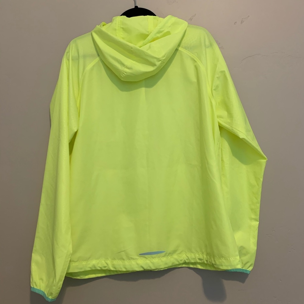 Under Armour Neon Yellow/Teal Lightweight Hooded Windbreaker Jacket - Picture 2 of 5